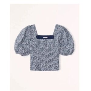 Abercrombie Puff Sleeve Square Neck Top